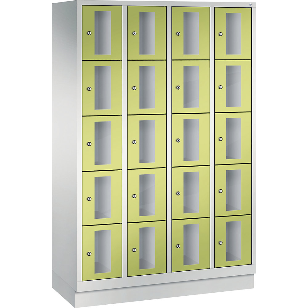 Armoire à casiers CLASSIC, hauteur casiers 295 mm, sur socle