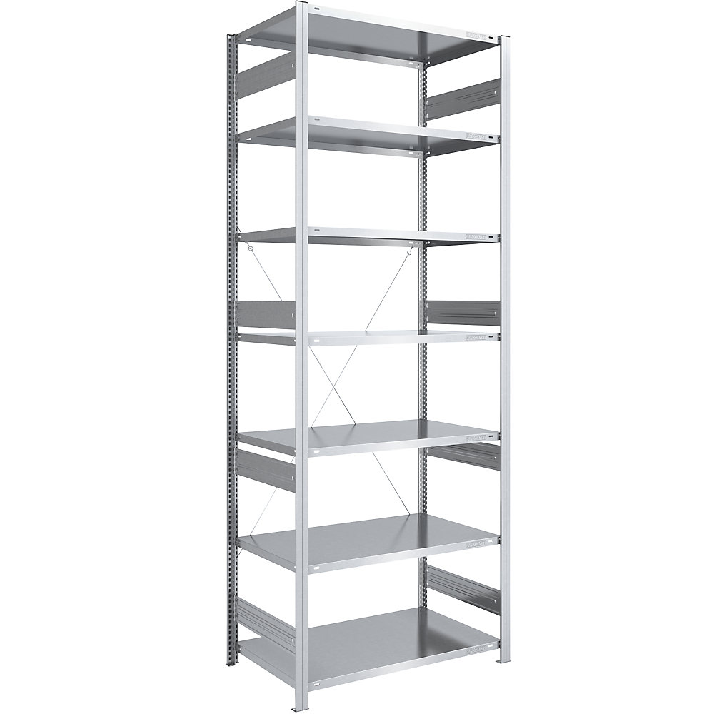 Rayonnage emboîtable pour charges lourdes, galvanisé