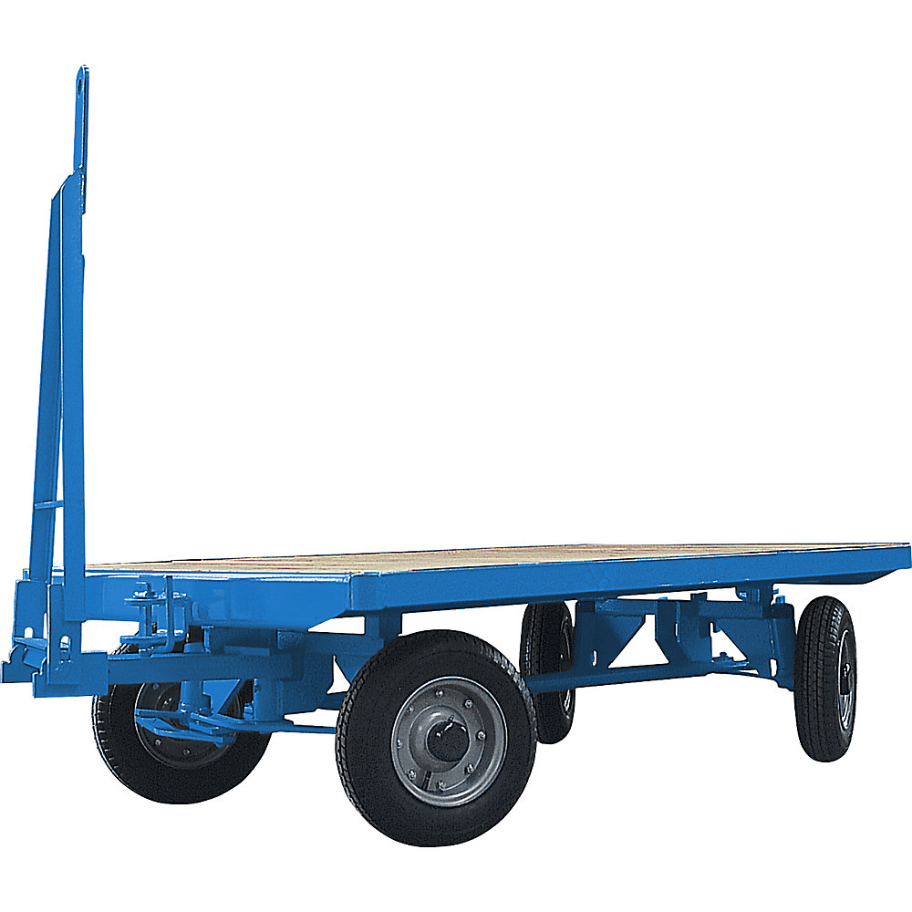 EUROKRAFTpro Trailer, all wheel axle turntable steering, max. load 2 t, platform 2.5 x 1.25 m, light blue