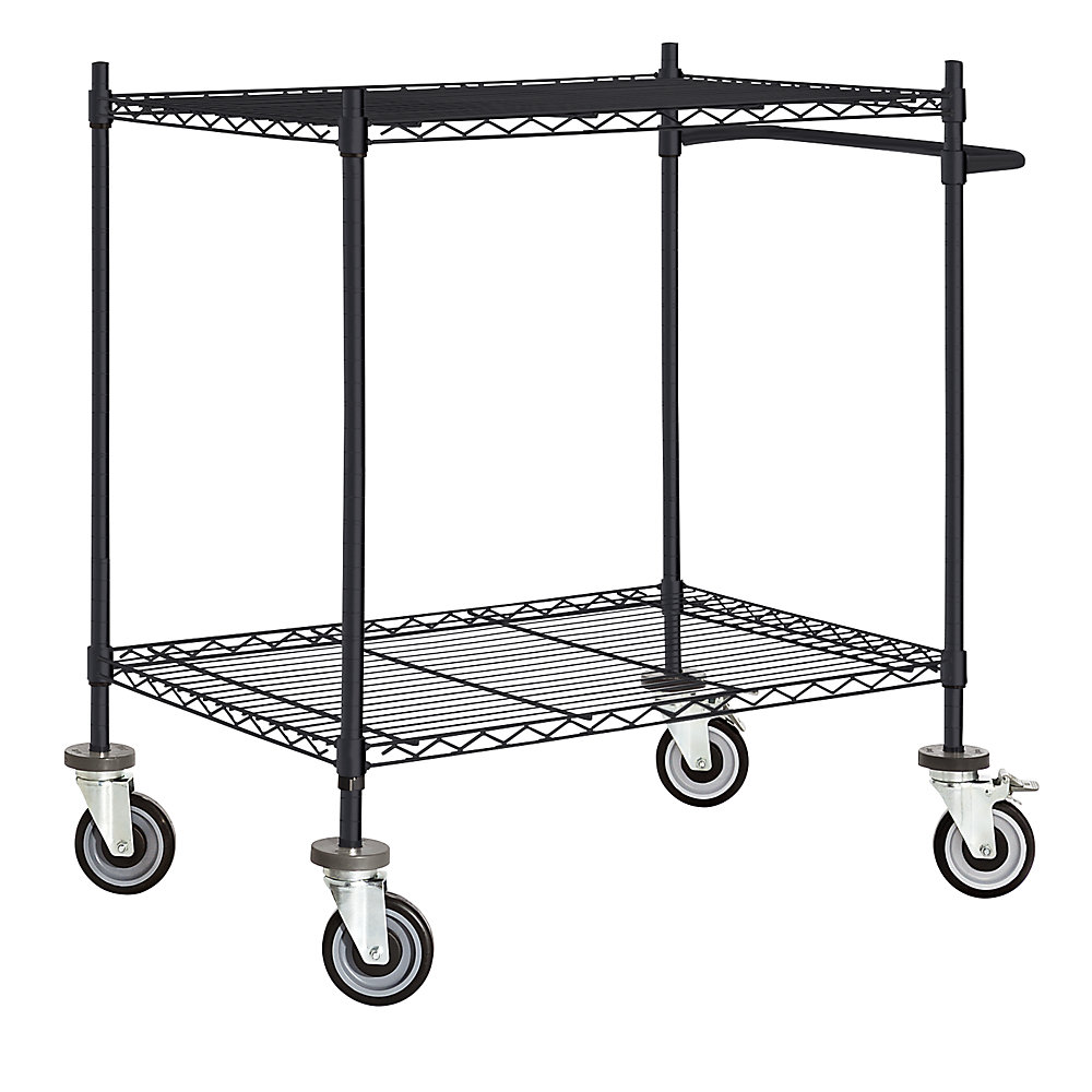 Chariot à plateaux en fil métallique noir