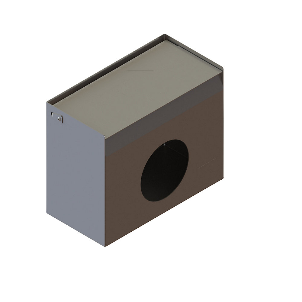Boîte distributrice avec couvercle et ouverture ronde, inox, h x l x p 200 x 240 x 130 mm