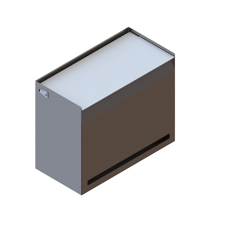 Boîte distributrice avec couvercle et ouverture frontale format horizontal, inox, h x l x p 120 x 250 x 250 mm