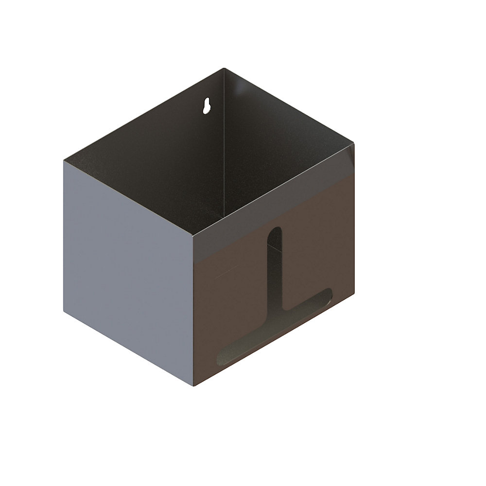 Boîte distributrice en inox avec ouverture et affichage de niveau de remplissage