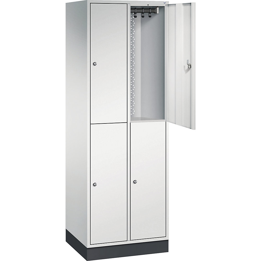 C+P Intro Double Tier Locker 2 Compartments Light Grey 620x500x1950mm 2