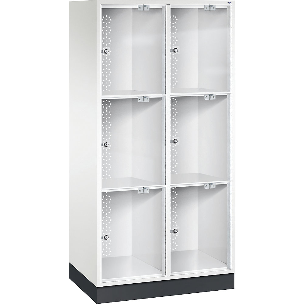 Vestiaire multicases en acier INTRO avec porte en verre acrylique