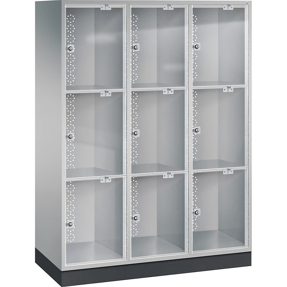 Vestiaire multicases en acier INTRO avec porte en verre acrylique
