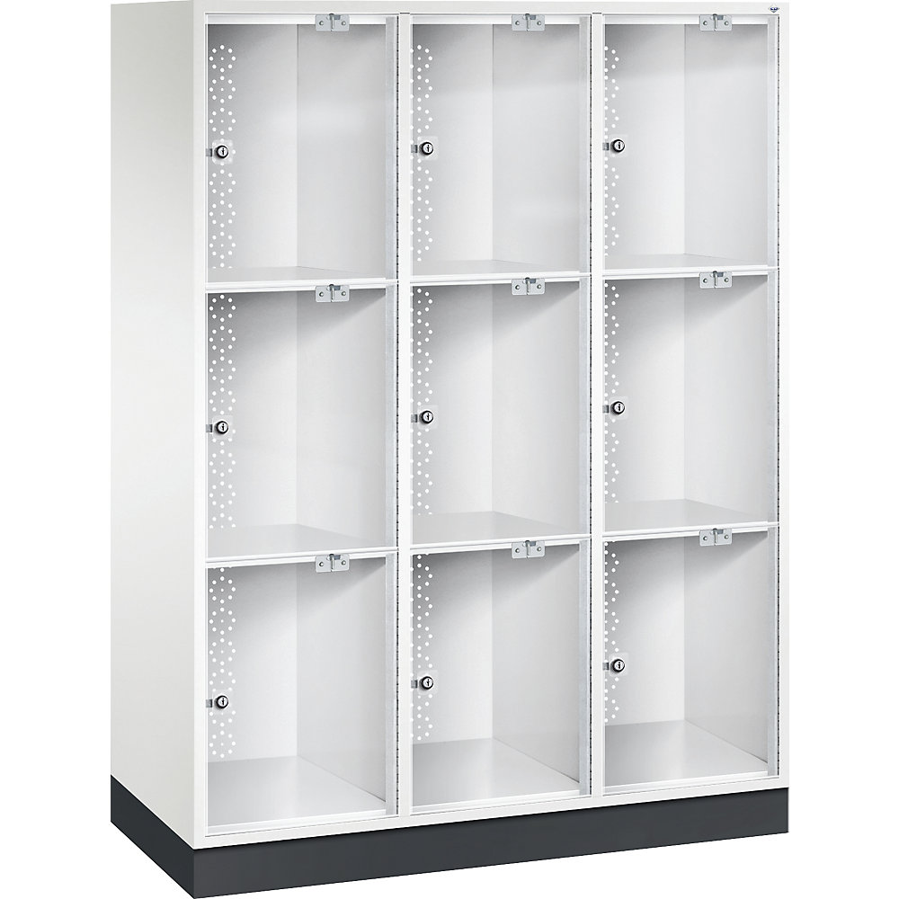 Vestiaire multicases en acier INTRO avec porte en verre acrylique