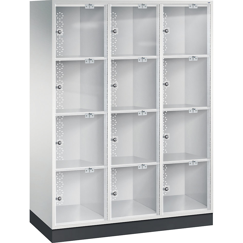 Vestiaire multicases en acier INTRO avec porte en verre acrylique