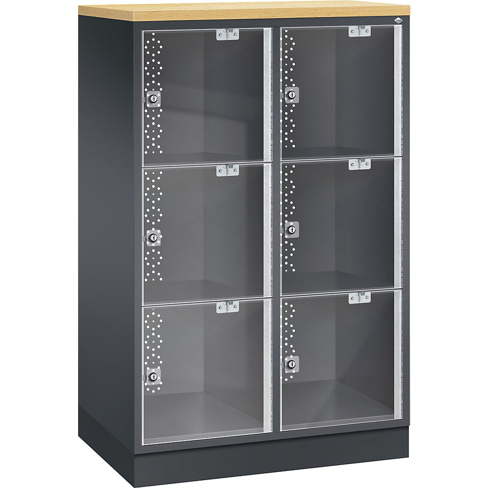 Vestiaire multicases en acier INTRO avec porte en verre acrylique