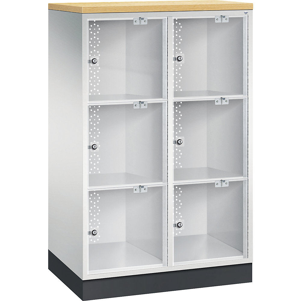 Vestiaire multicases en acier INTRO avec porte en verre acrylique