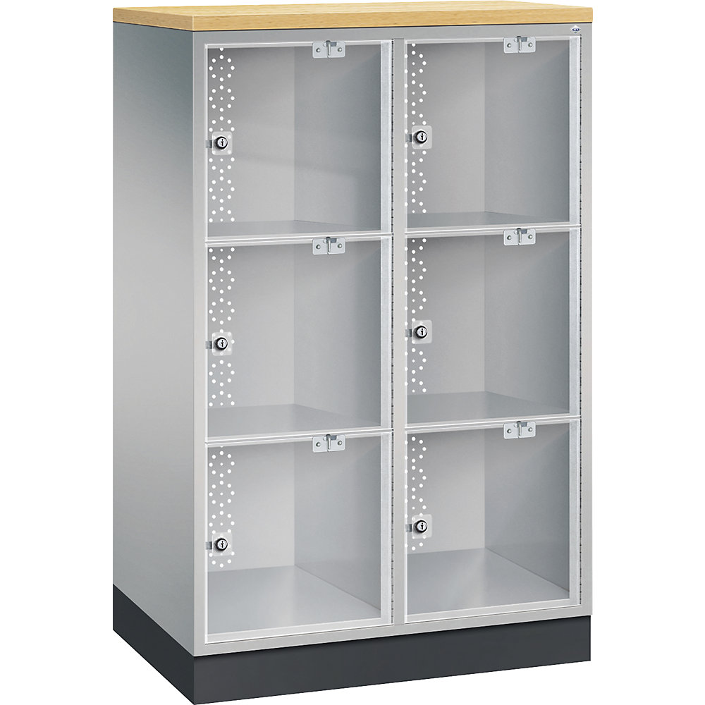 Vestiaire multicases en acier INTRO avec porte en verre acrylique