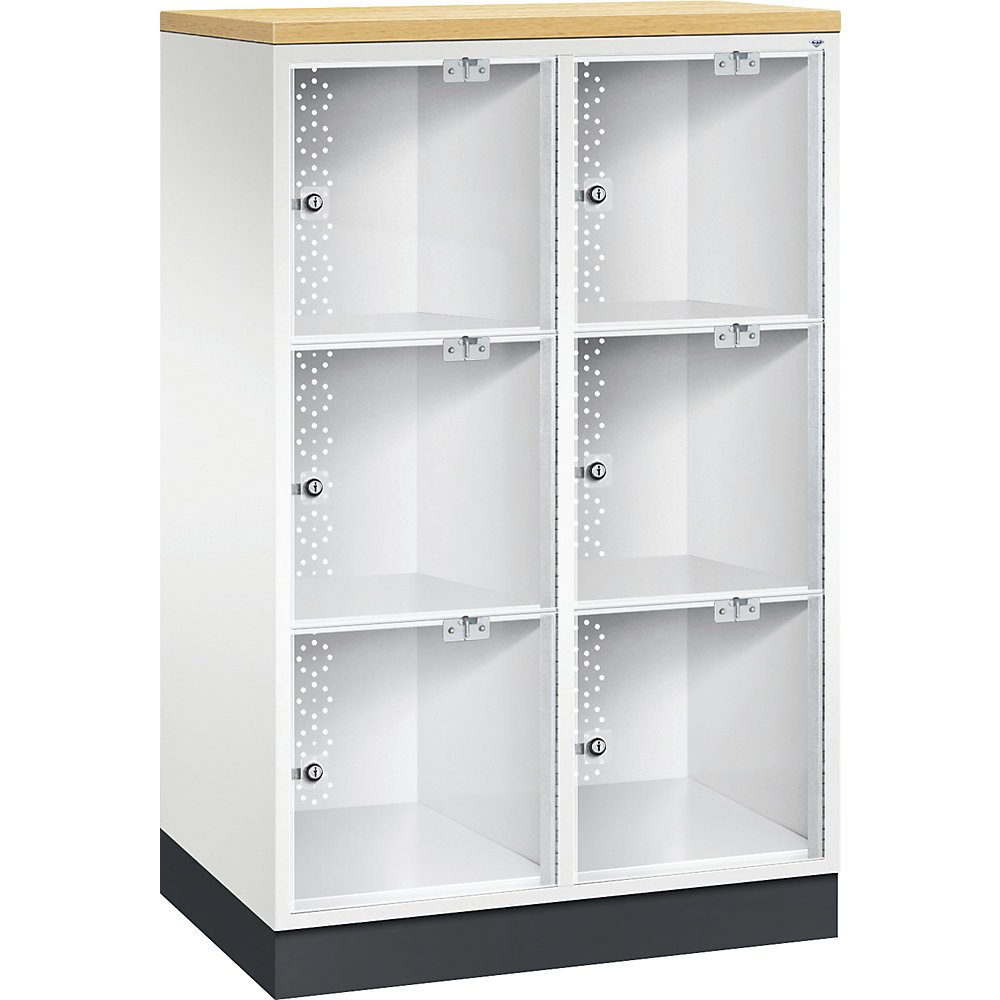 Vestiaire multicases en acier INTRO avec porte en verre acrylique