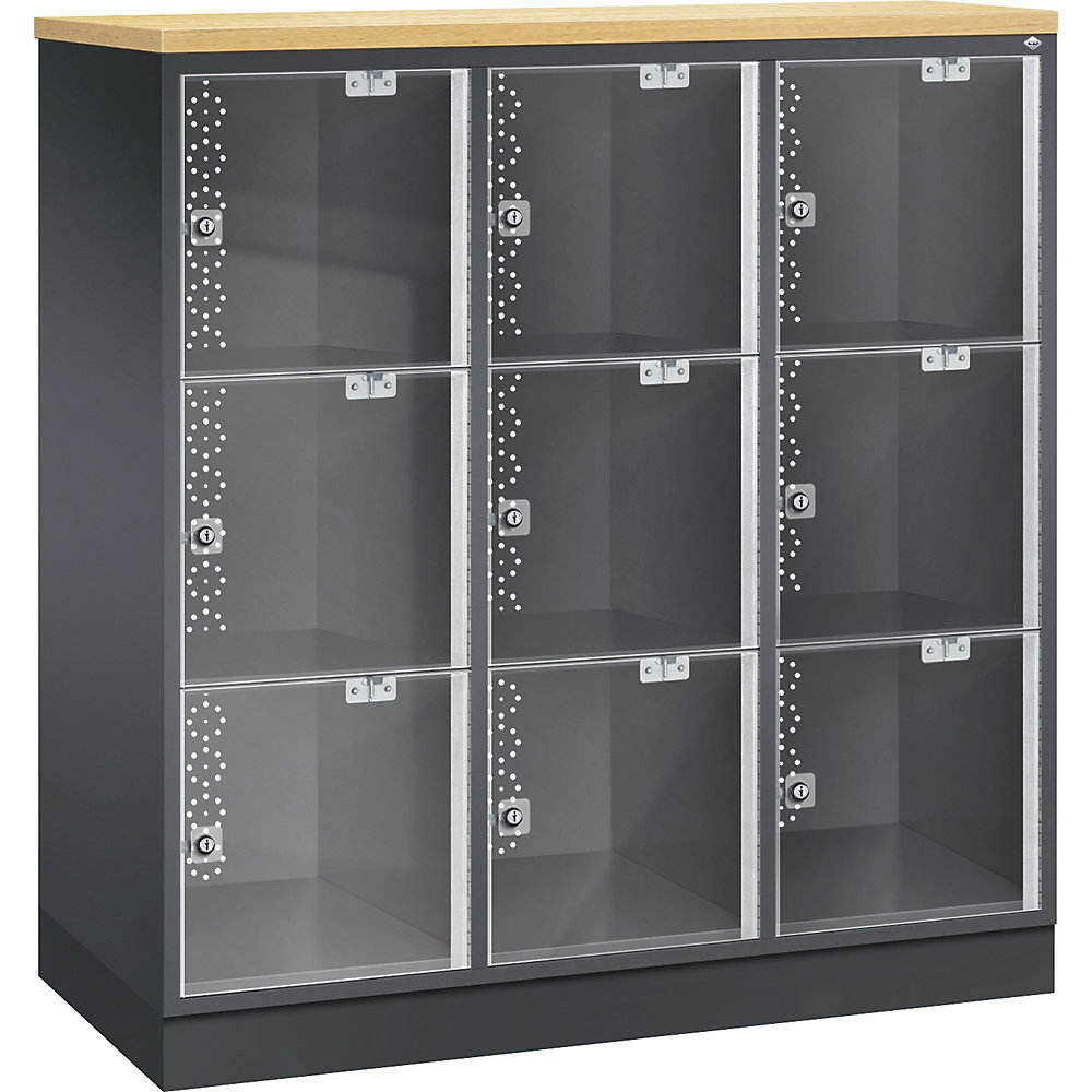 Vestiaire multicases en acier INTRO avec porte en verre acrylique