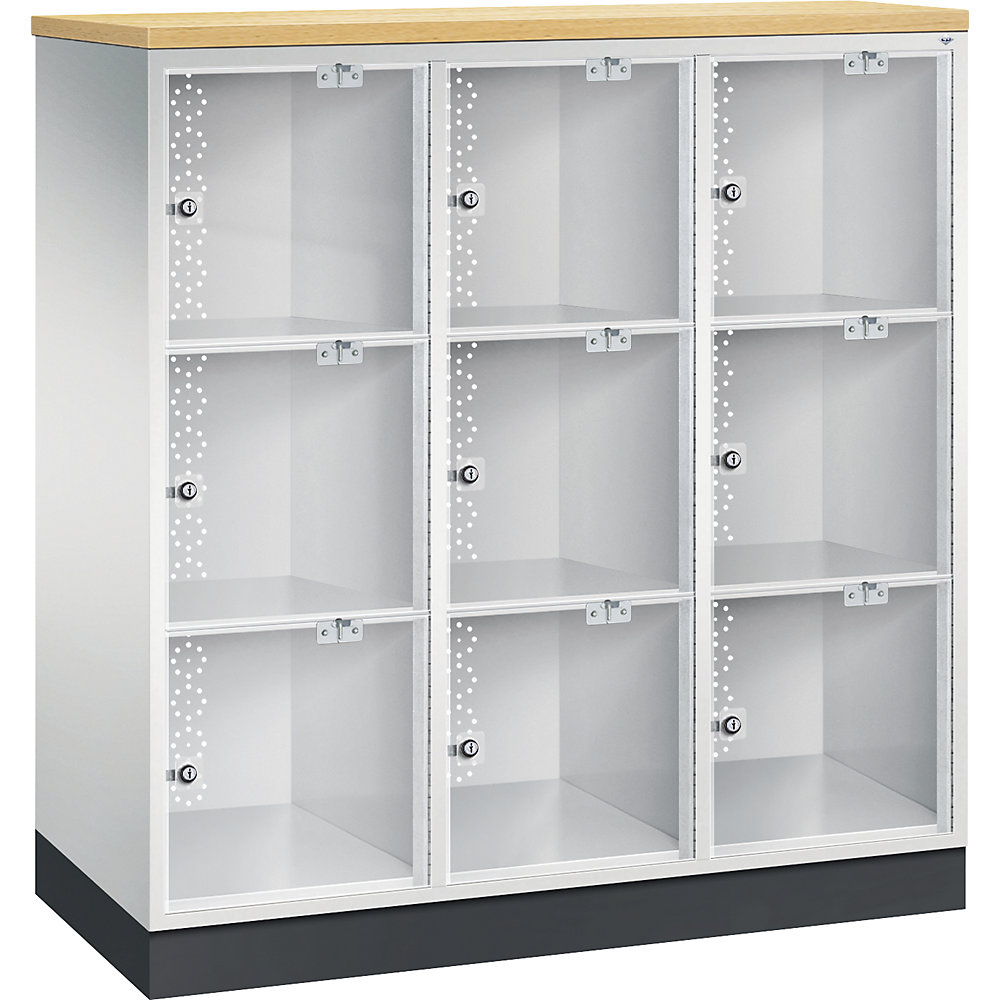 Vestiaire multicases en acier INTRO avec porte en verre acrylique