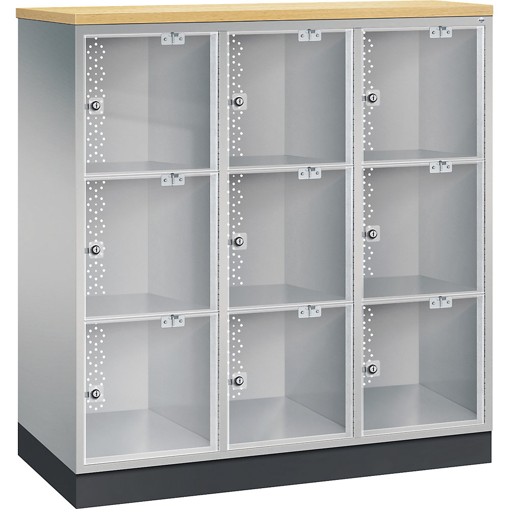 Vestiaire multicases en acier INTRO avec porte en verre acrylique