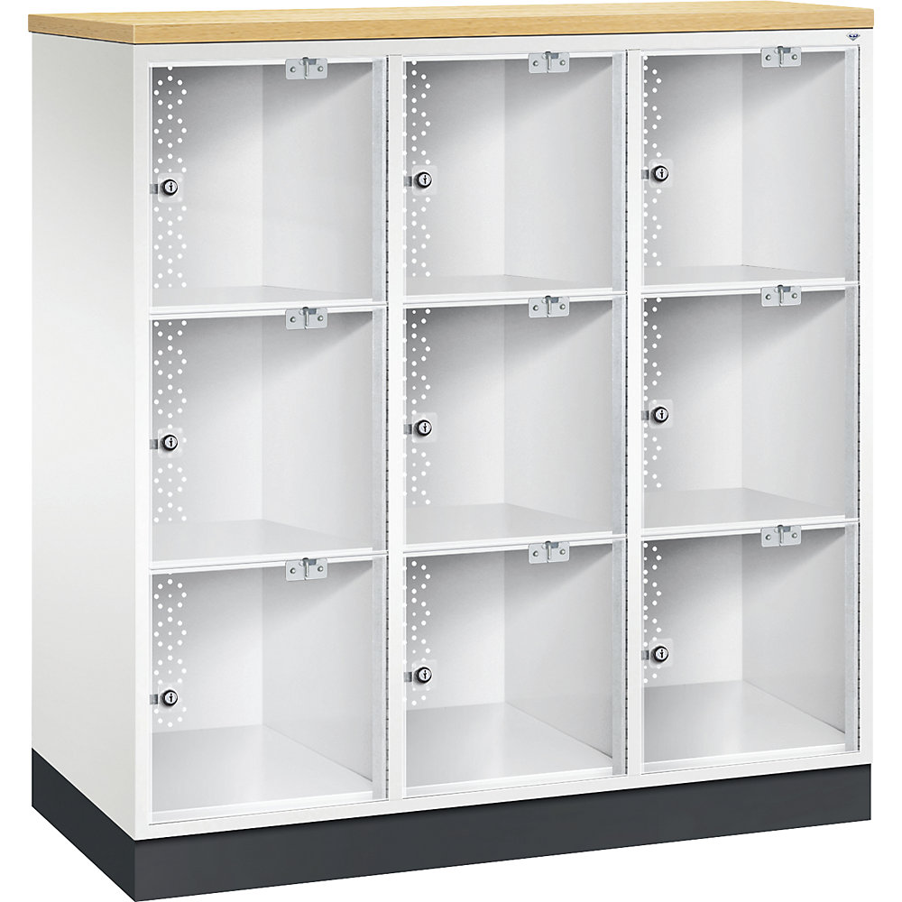 Vestiaire multicases en acier INTRO avec porte en verre acrylique