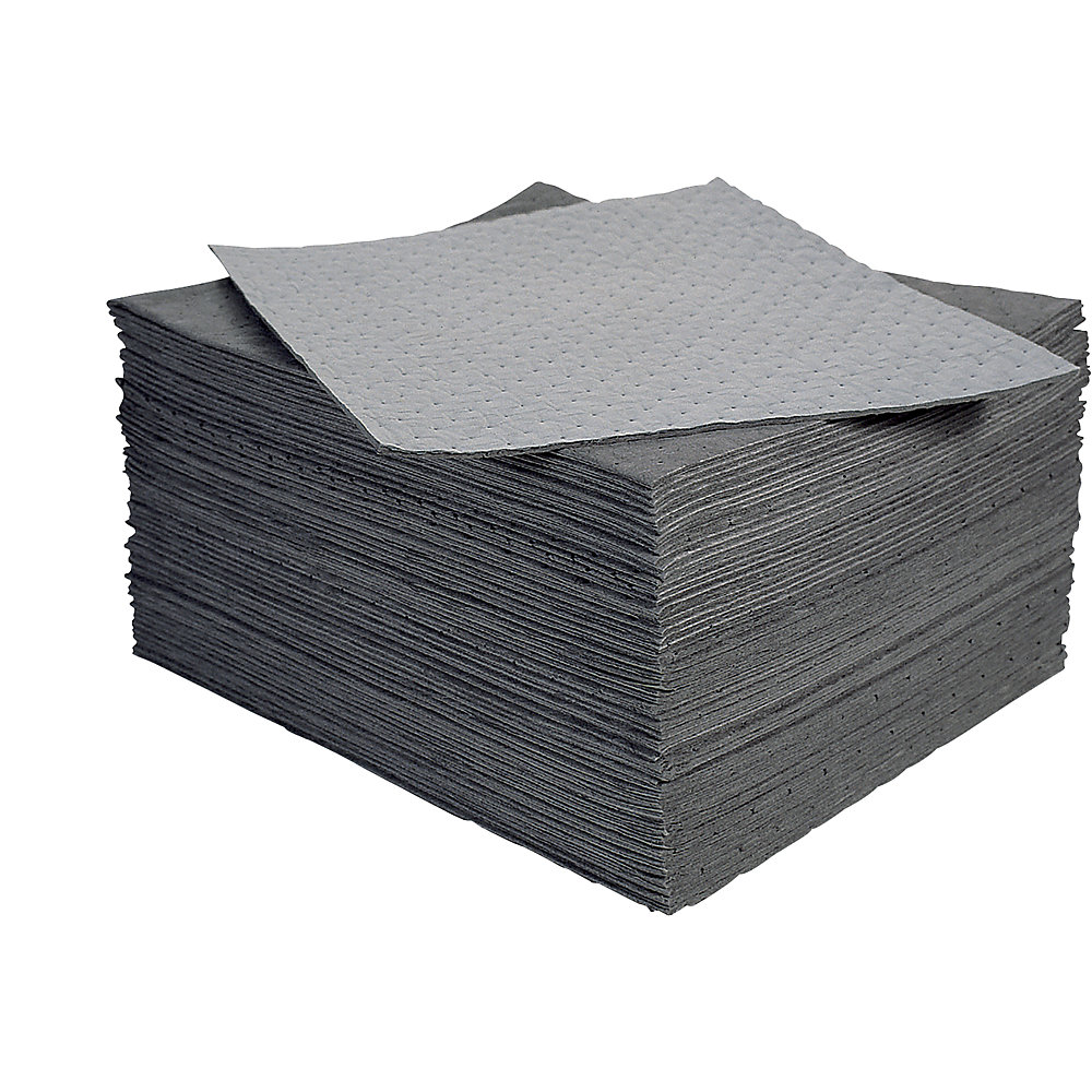 PIG Universal absorbent sheeting mat with PE coating, pack of 50, WxL 390 x 510 mm
