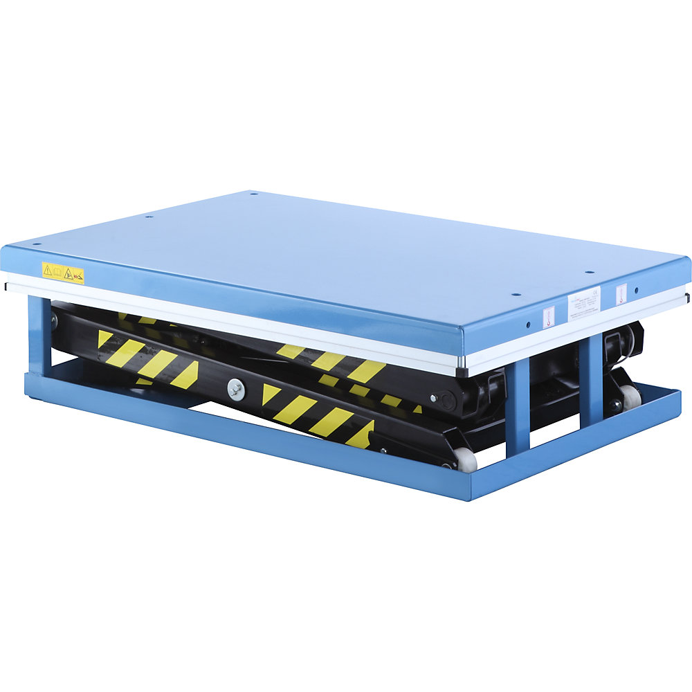 kaiserkraft Stationary Double Scissor Lift Table Light Blue/Black 2