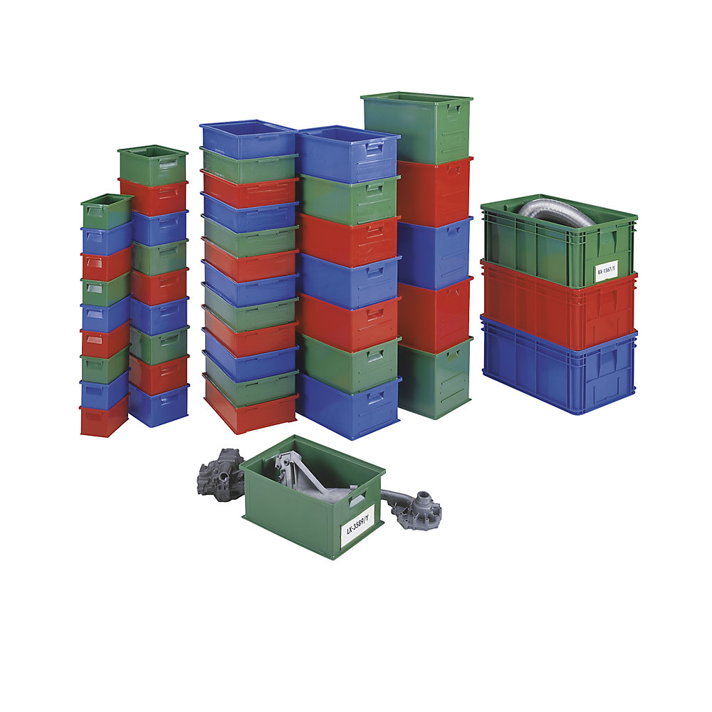 kaiserkraft Stapeltransportkasten, LxBxH 465 x 314 x 120 mm, Farbe Blau, VE 16 Stk 2