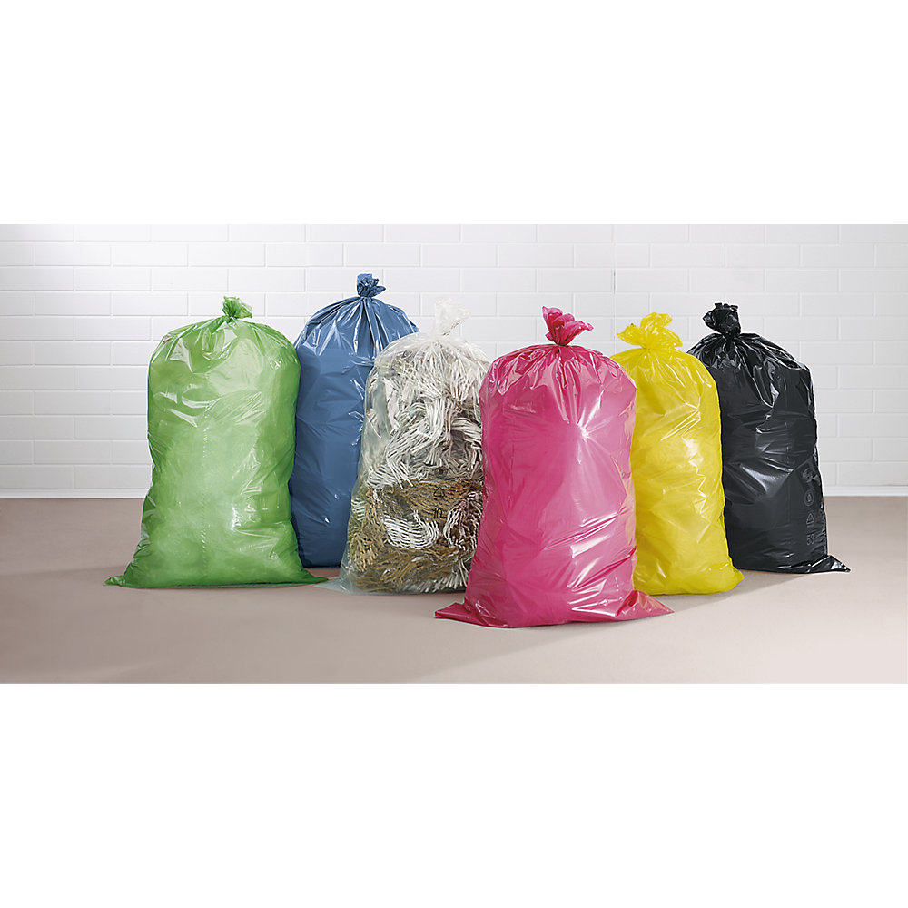 kaiserkraft Abfallsäcke, LDPE, 70 l, 60 µm, BxL 575 x 1000 mm, VE 250 Stk, transparent 2
