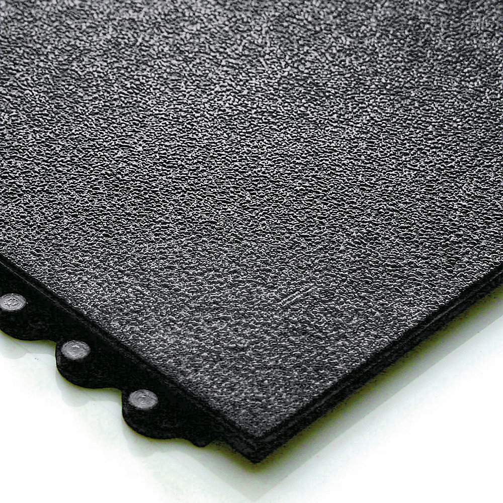 Arbeitsplatzbodenbelag Fatigue-Step, mit geschlossener Oberfläche, Nitrilgummi, 900 x 900 mm, schwarz COBA 2