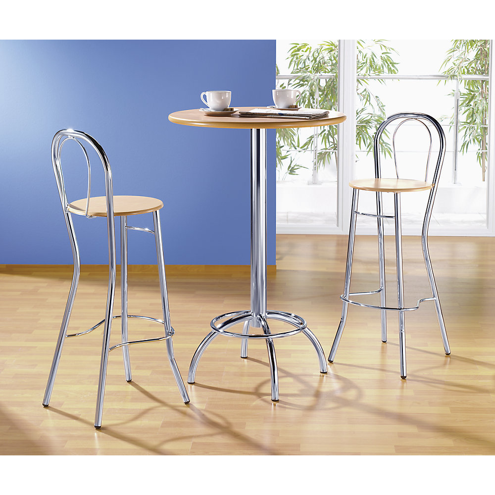 Tavolo alto da Bistrò, Ø 700 mm, piano del tavolo con venature tipo faggio