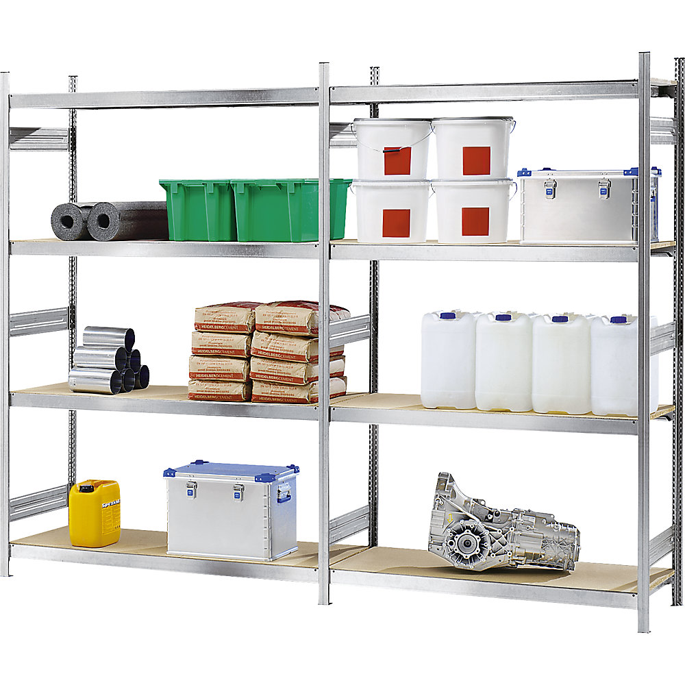 Hofe Large Compartment Slot-In Shelving Unit Galvanized 2500x2320x535mm 2