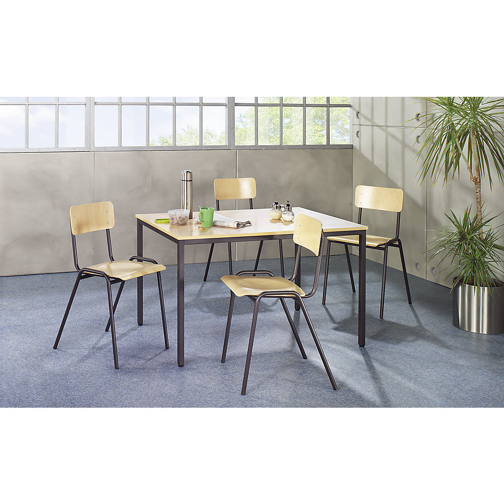 Mehrzwecktisch, HxBxT 720 x 1200 x 800 mm, Platte Buche-Dekor, Gestell graubraun eurokraft basic 2