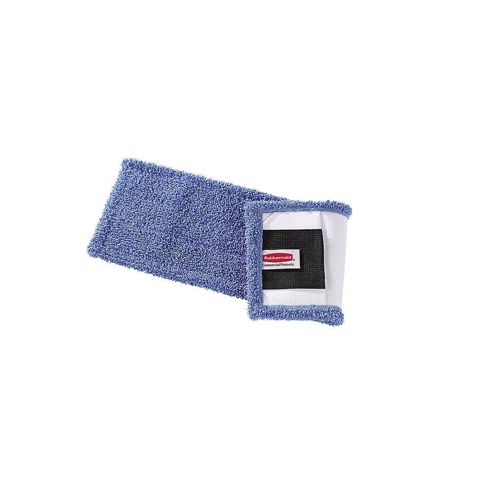 Rubbermaid Frange microfibre, lot de 10, avec logements et languettes, bleu, l x p 435 x 140 mm