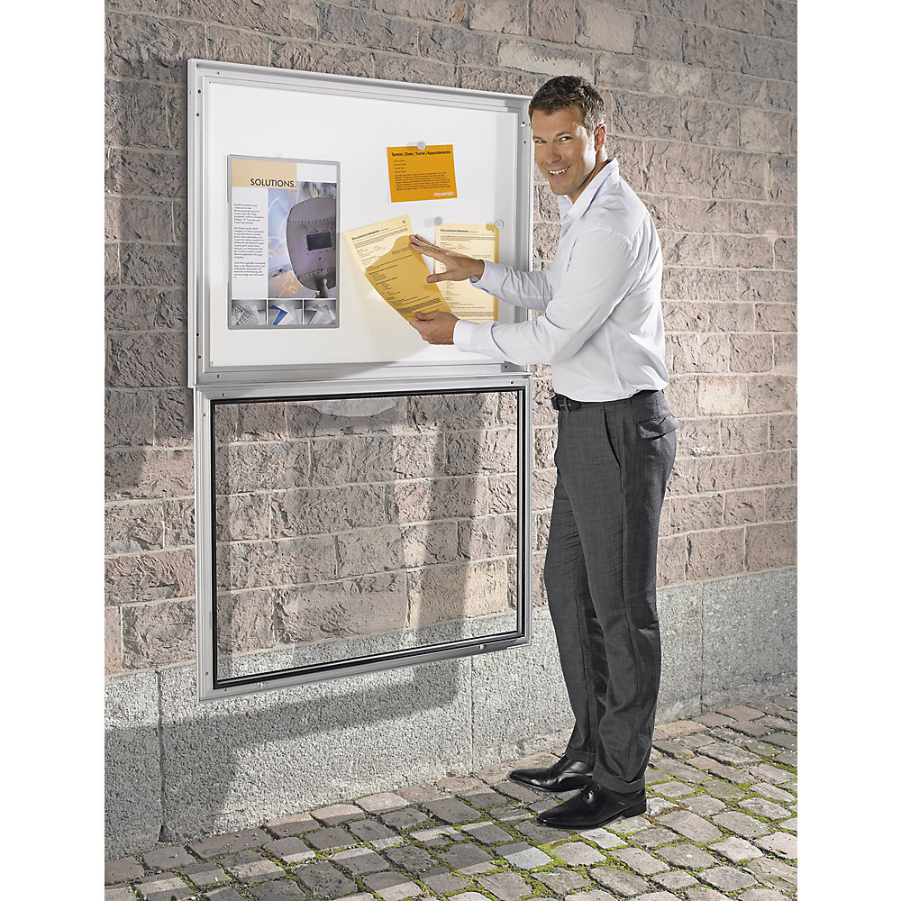 Vitrine d'affichage intérieur et extérieur Kaiserkert Blanc 2000 x 1025 mm 2