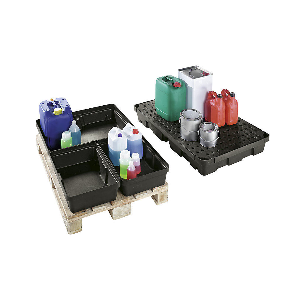 Kaiserkraft Small Container Pallet Tray Black 60x40x15.5cm 2