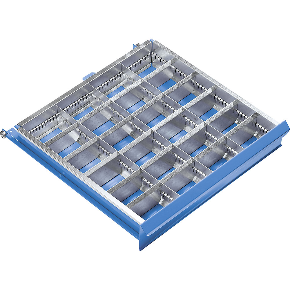Image of Set di divisori per cassetti, 24 scomparti per altezza cassetti 100 mm, 3 divisori longitudinali e 20 divisori trasversali
