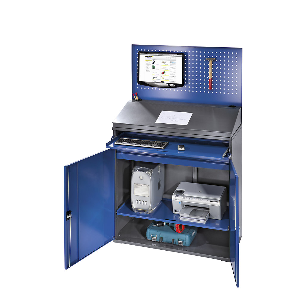 RAU Computer Workstation Light Gray Gentian Blue 110 cm 2