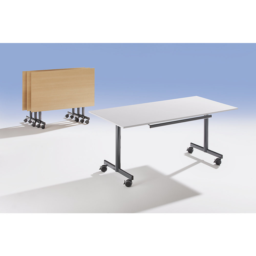 Kaiserkkraft Folding Table Mobile Beech 140x80cm 2