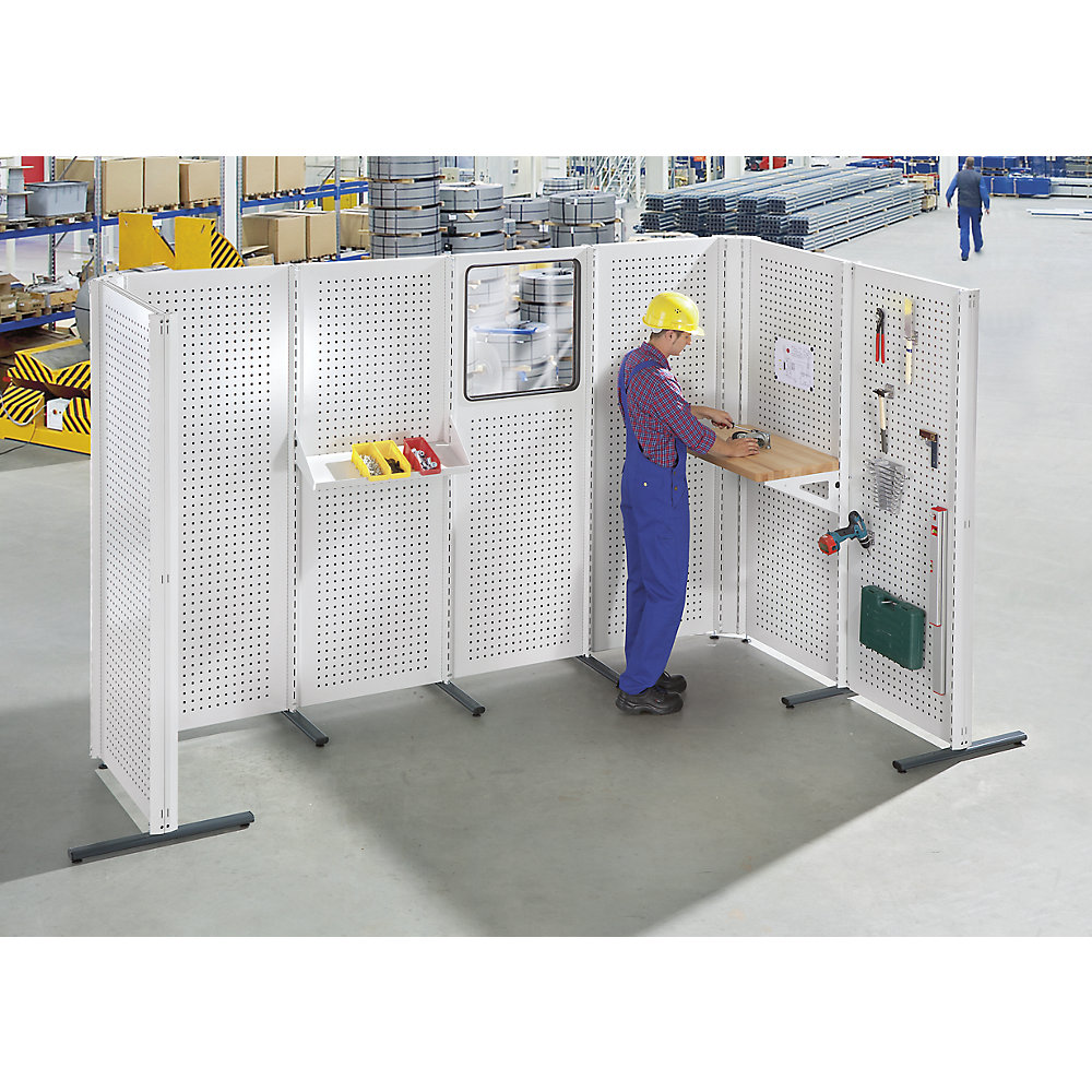 Industrie-Trennwandsystem, Anbauelement, Breite 760 mm, lichtgrau ANKE 2