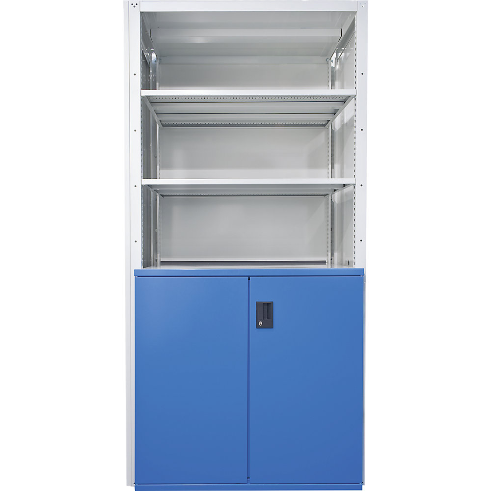 LISTA Rayonnage à tiroirs, 3 tablettes universelles, 2 réglables, 2 coulissantes 75 kg, rayonnage additionnel
