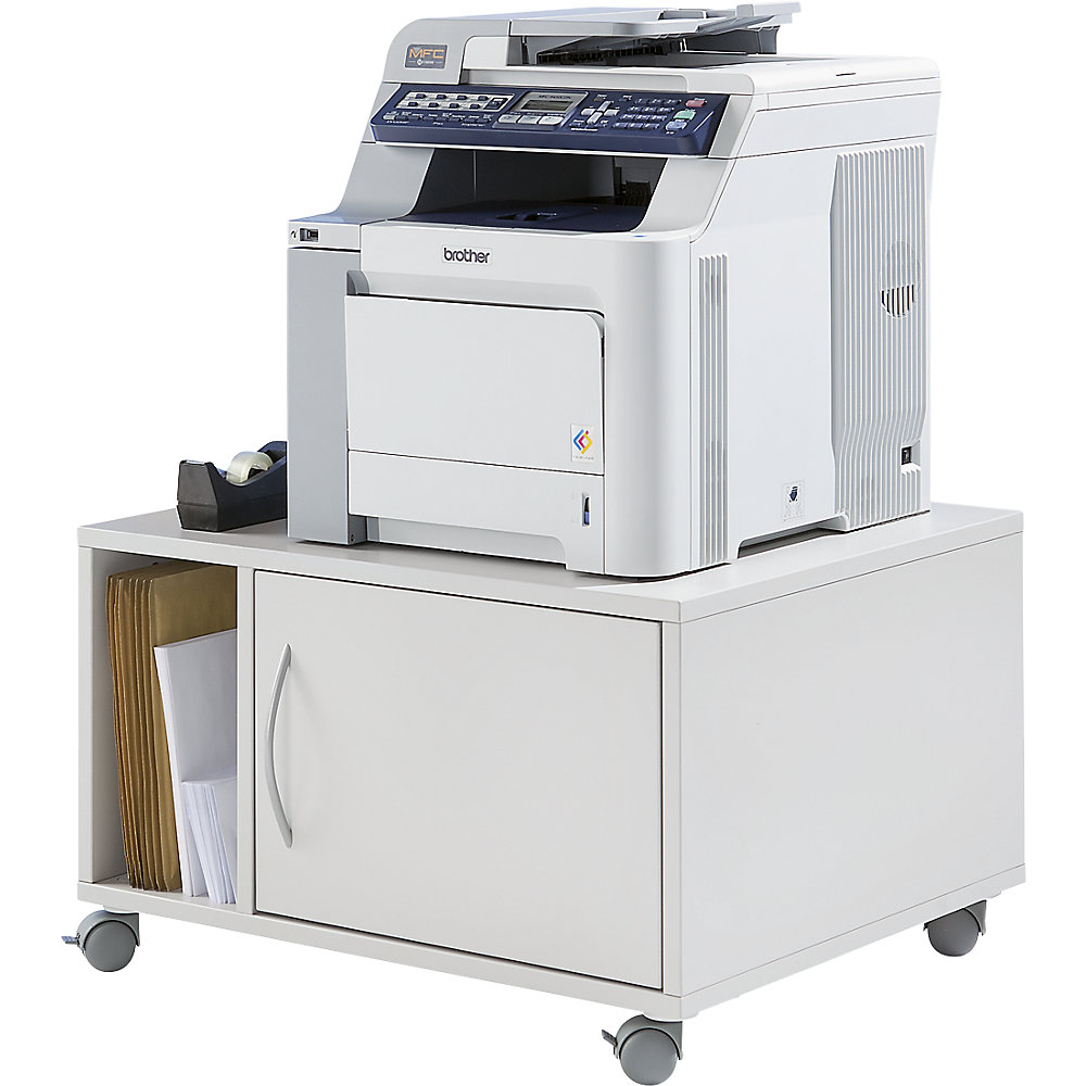 Unterschrank, mobil, HxBxT 595 x 700 x 570 mm, lichtgrau RAL 7035 eurokraft pro 2