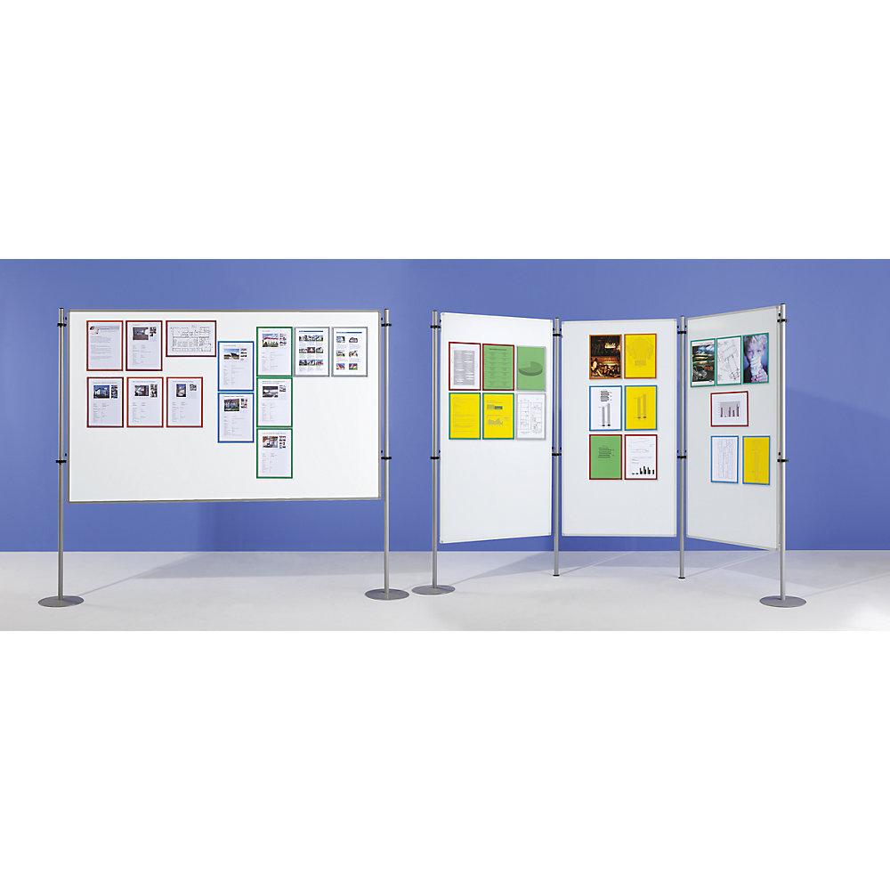 eurokraft basic Info-Wand dreiteilig Weiß 800x1500mm 2