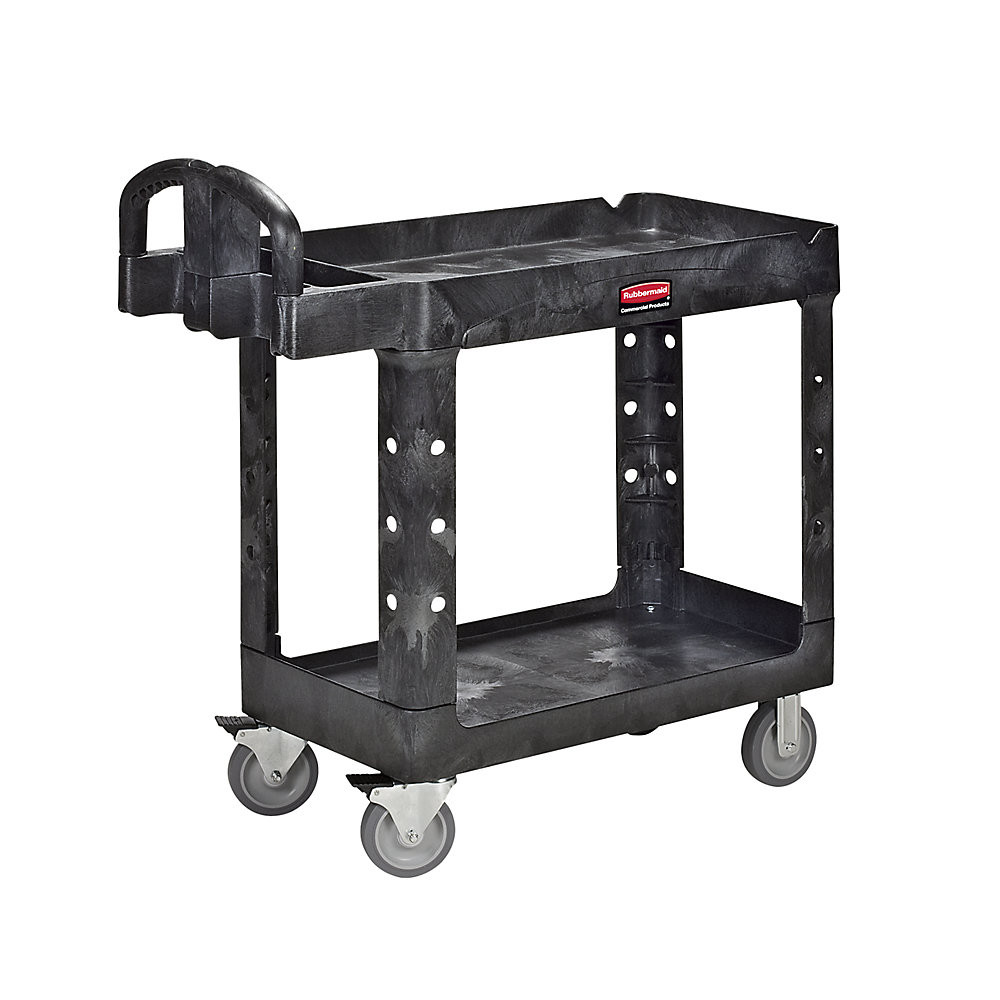 Rubbermaid General purpose table trolley made of plastic, shelves with raised edges, LxWxH 975 x 432 x 832 mm