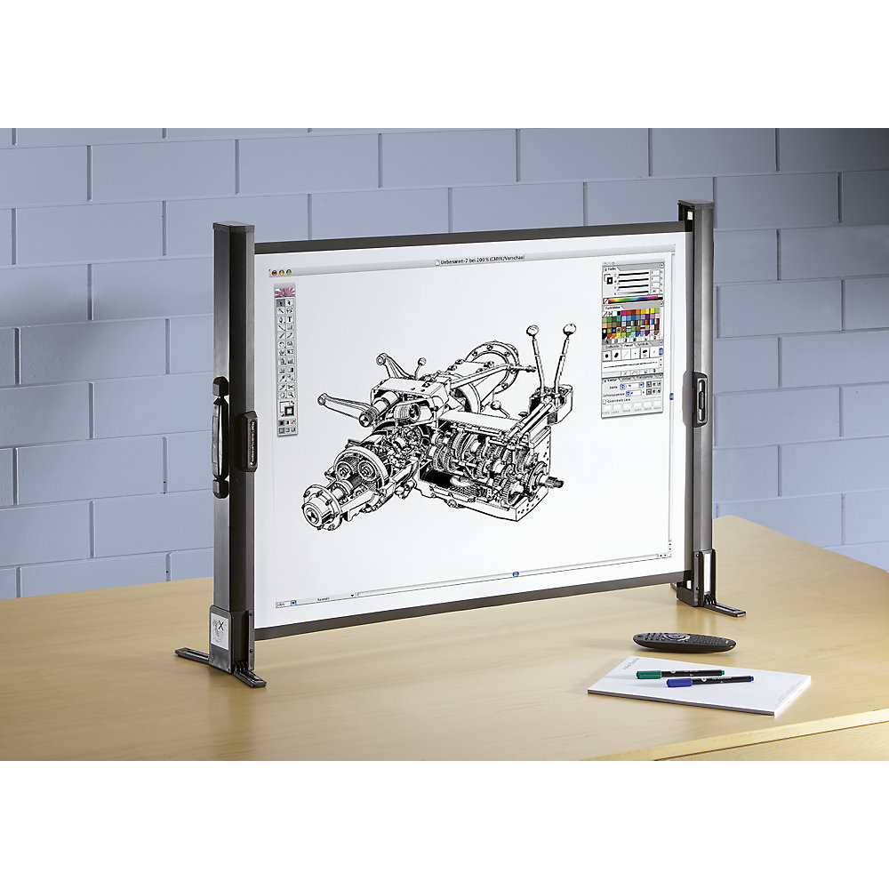 Tabletop projection screen, 4:3 projection format, WxH 1130 x 870 mm