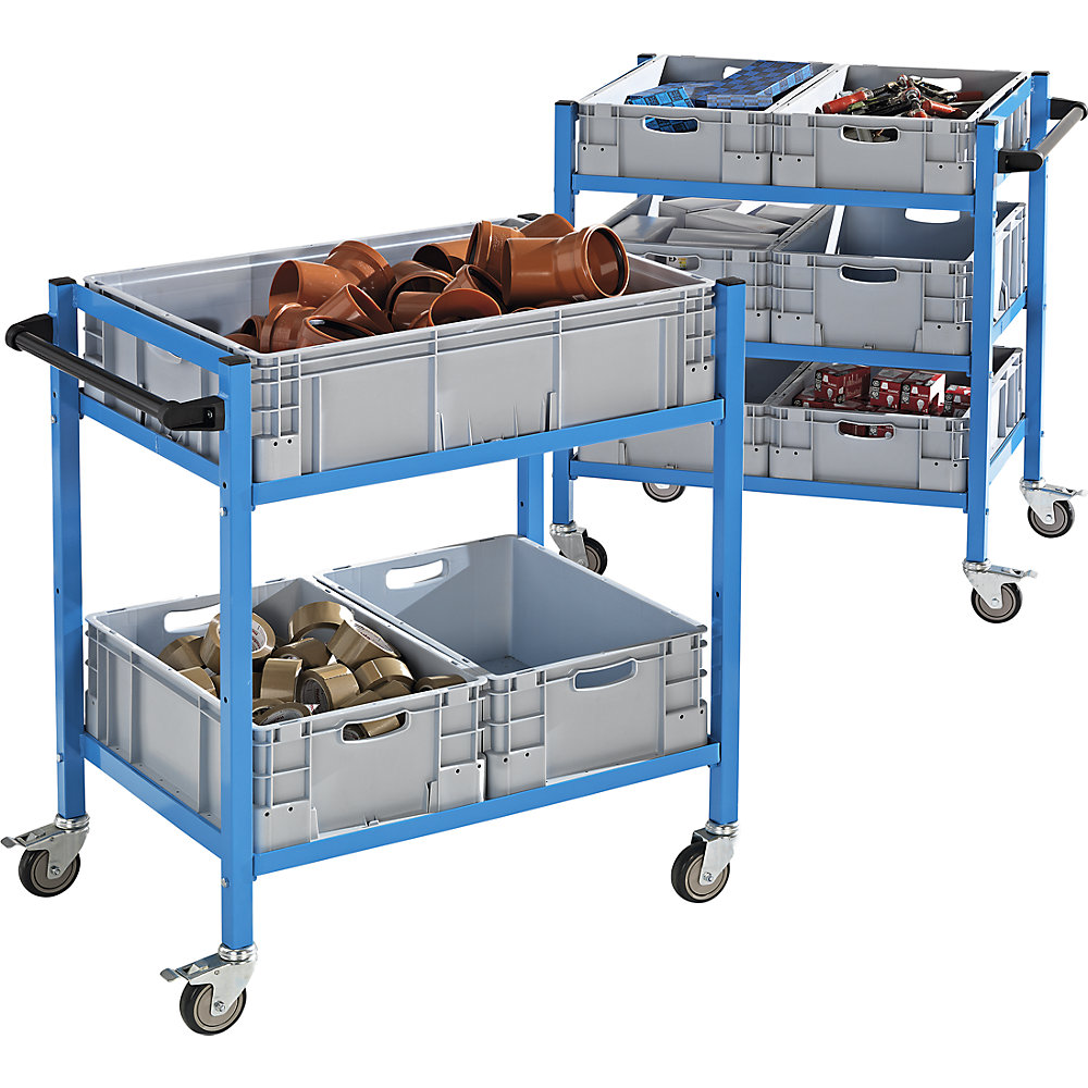 Kommissionierwagen, LxBxH 970 x 610 x 1045 mm, 2 Etagen eurokraft pro 2