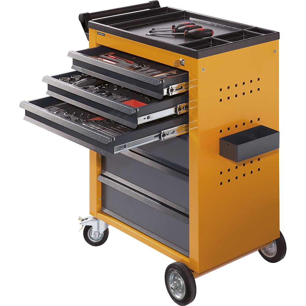 Werkzeugwagen, 6 Schubladen mit Einzelarretierung, HxBxT 930 x 630 x 410 mm, gelb eurokraft pro 2