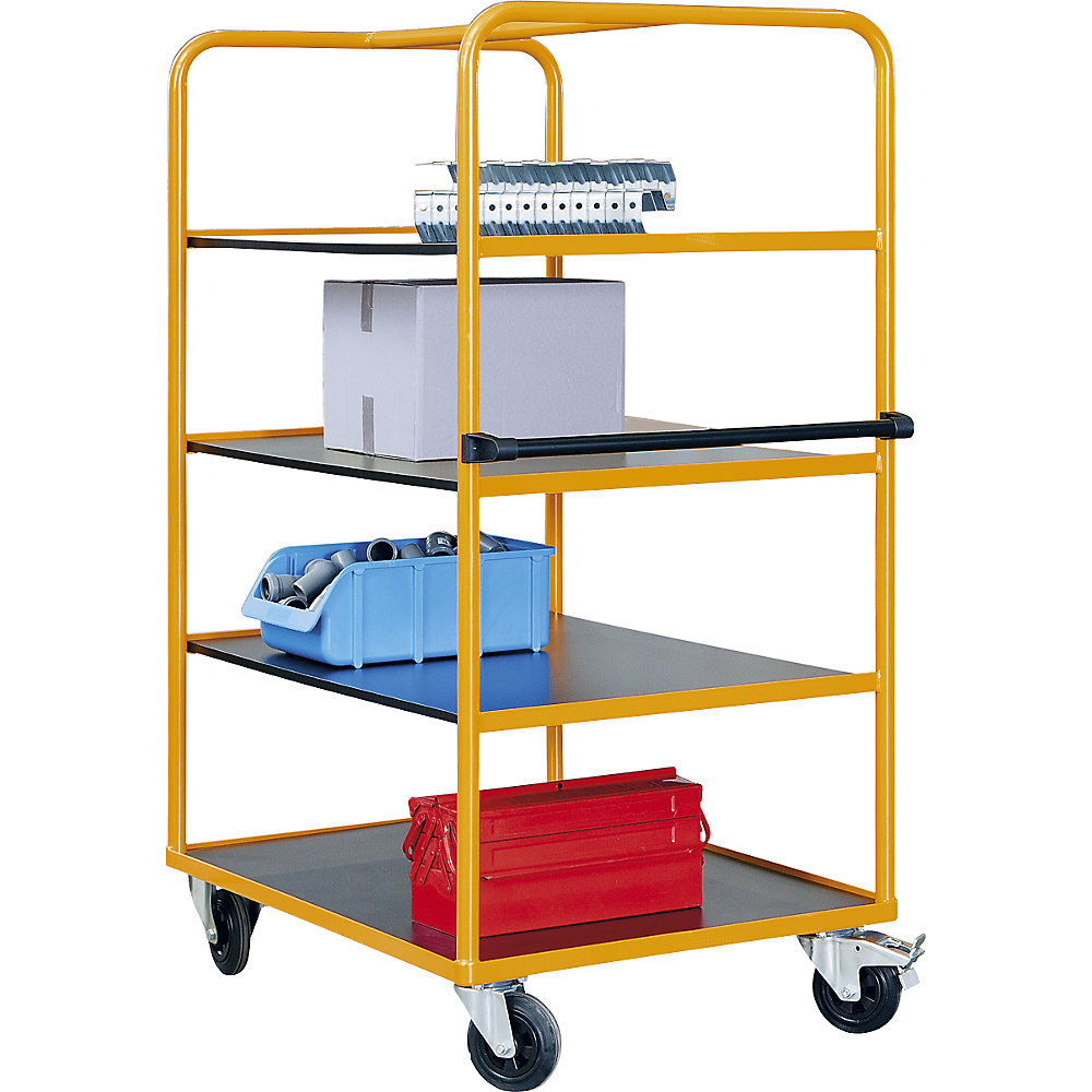 Estantería rodante y carro con pisos profesional, 3 pisos, L x A x H 1350 x 800 x 1750 mm