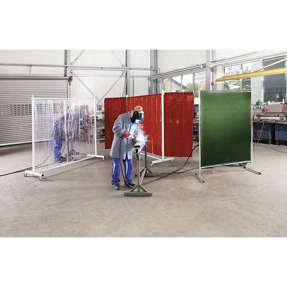kaiserkirk Schweißer-Schutzwand Mobile Welding Screen Red 2100x2100mm 2