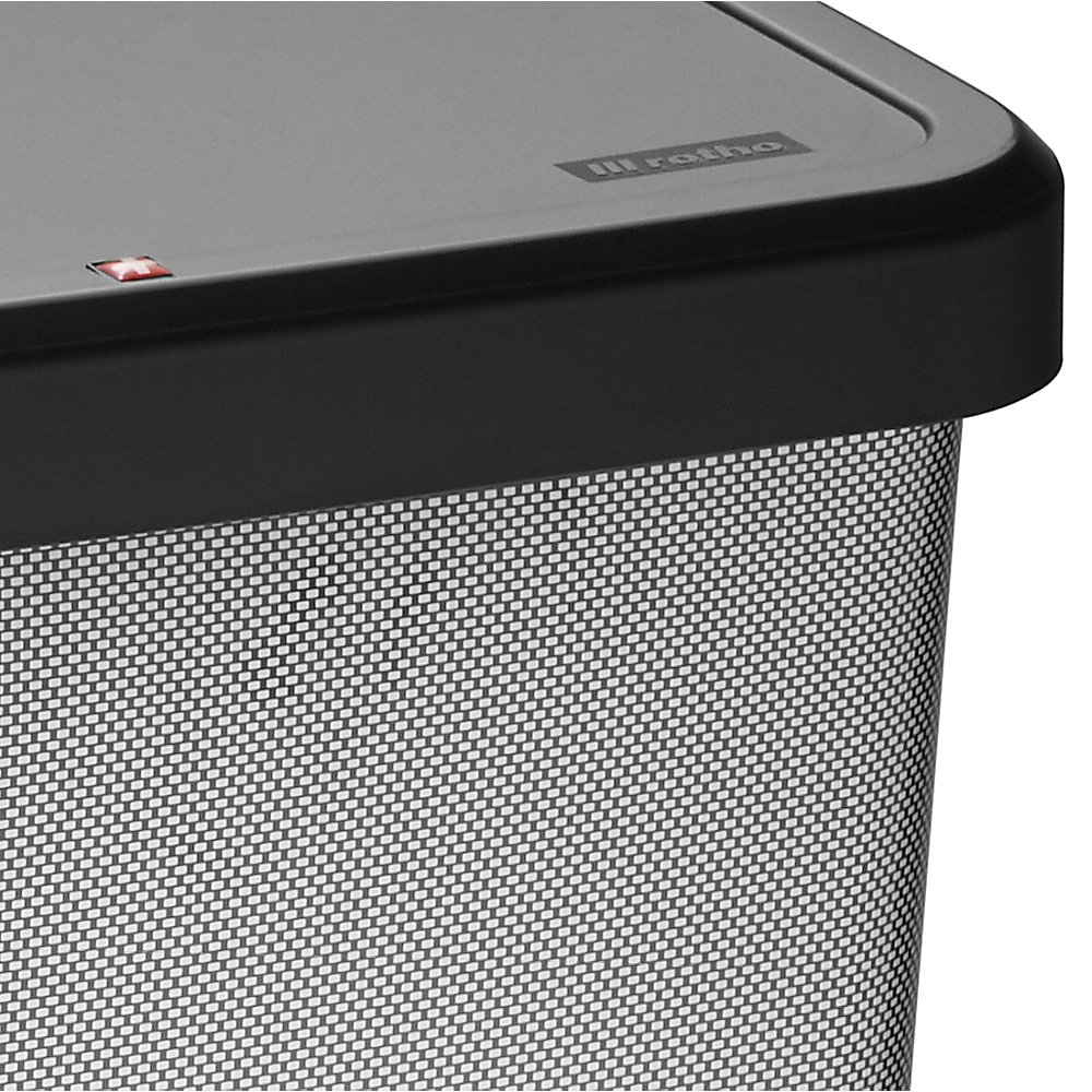 Tretabfalleimer PASO, Volumen 40 l, BxHxT 353 x 676 x 295 mm, carbon rothopro 2