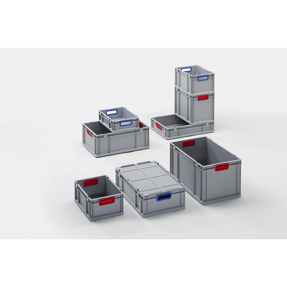 Kaiserkraft Heavy-Duty Euro Container Grey/Blue 60x40x22 cm 2