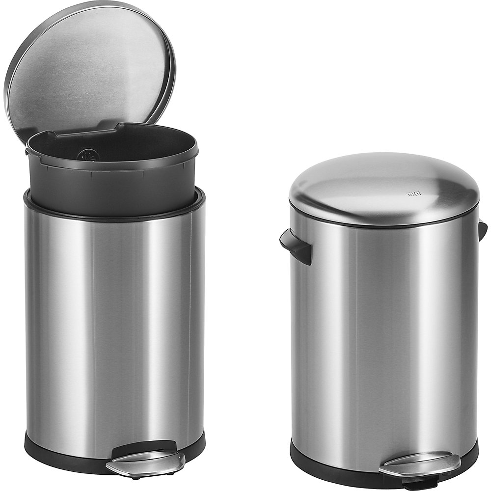 Edelstahl-Treteimer, rund, Volumen 30 l, mit Pedal EKO 2