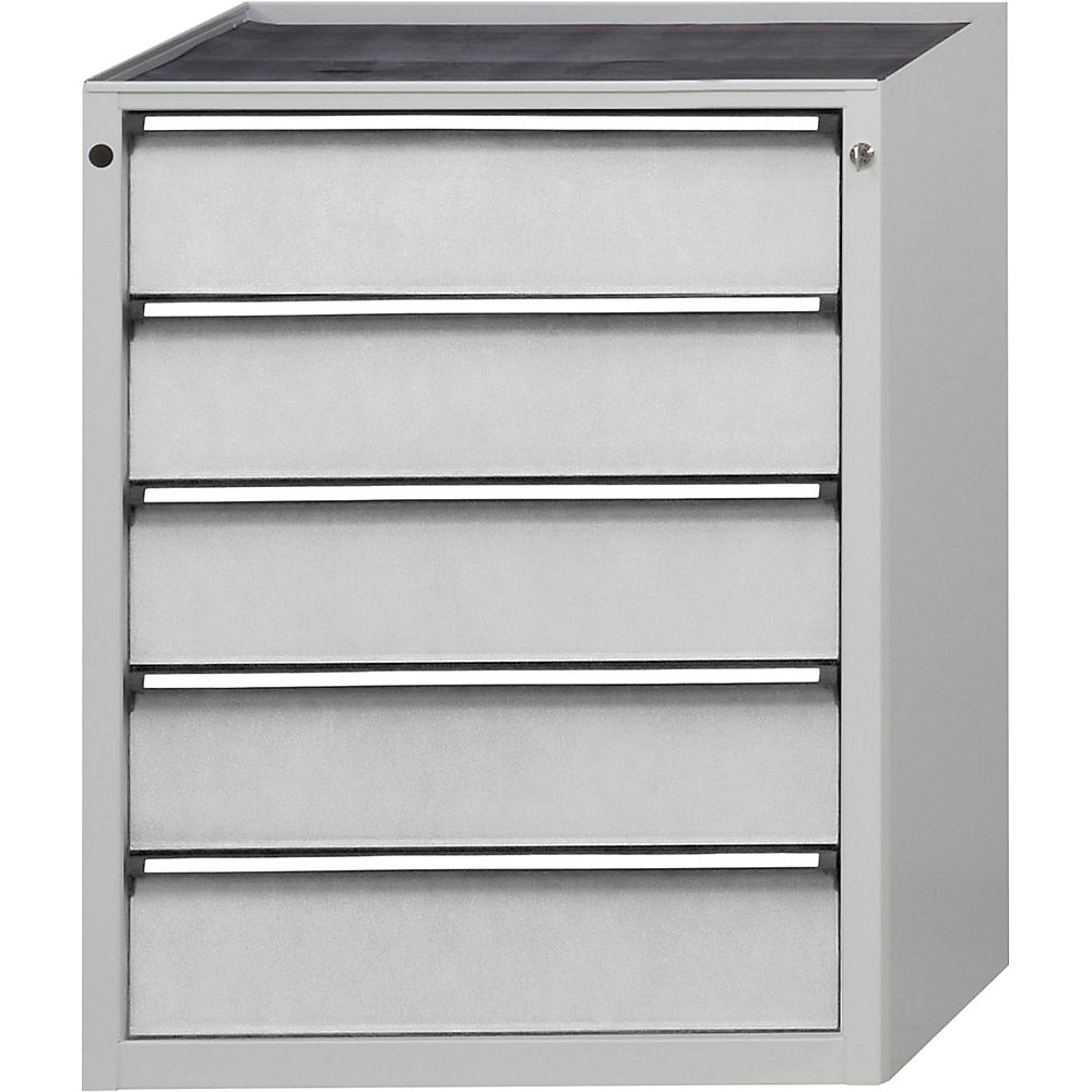 ANKE Drawer cupboard, WxD 760 x 675 mm, 5 drawers, height 980 mm, front in light grey