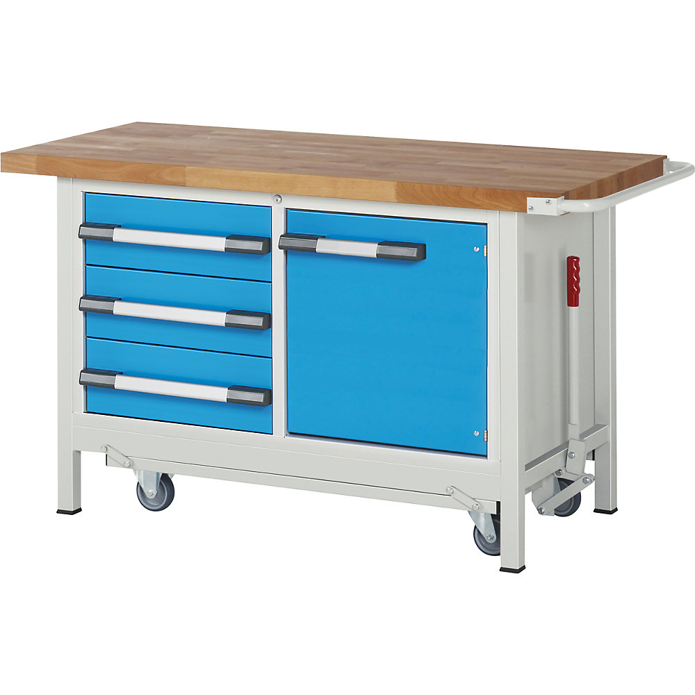 Établi mobile, sur piétement