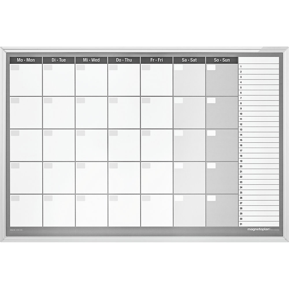 Image of Planning mensile tipo CC, set di accessori incl. magnetoplan